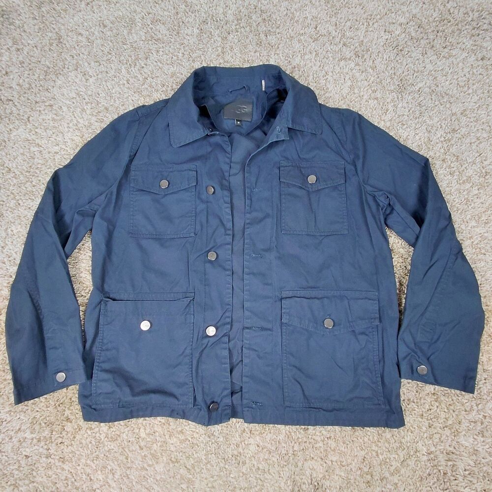 UGG Silas Chore Utility Jacket Mens Medium Navy Blue Shacket Button Up
